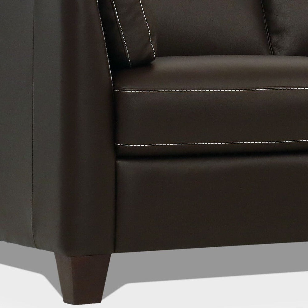 Leather Sofa with Black Legs