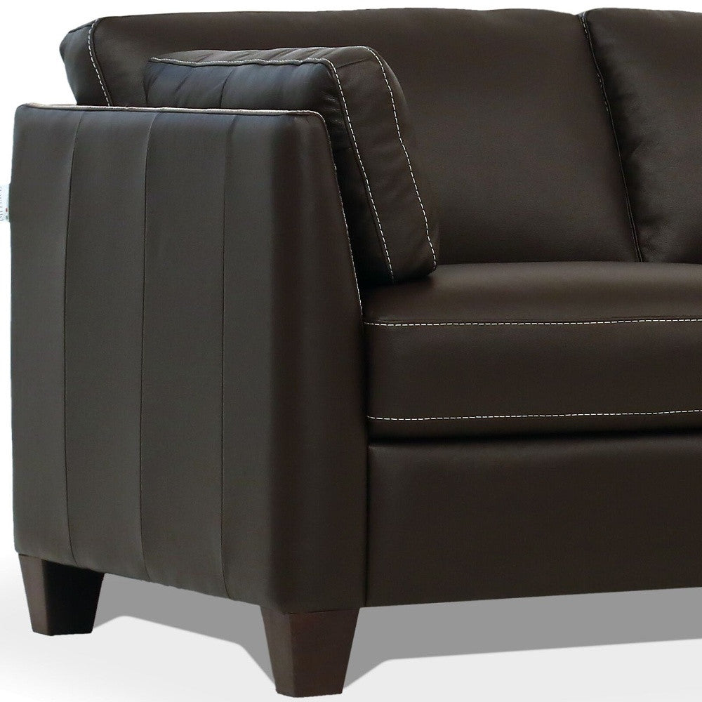 Leather Sofa with Black Legs