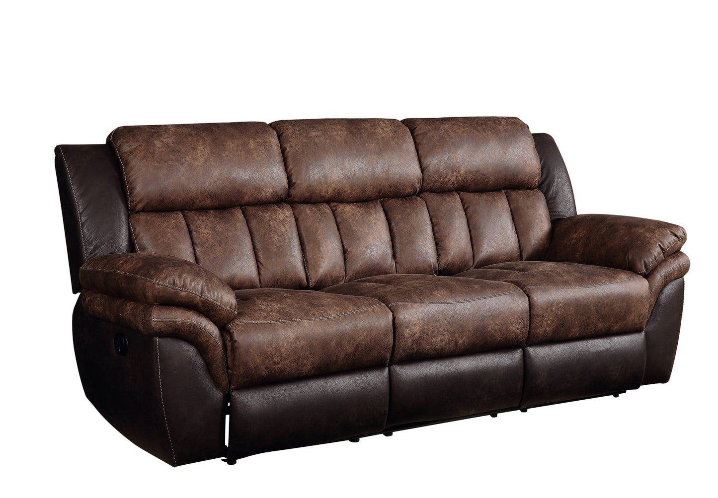 Microfiber Reclining Sofa with Black Legs