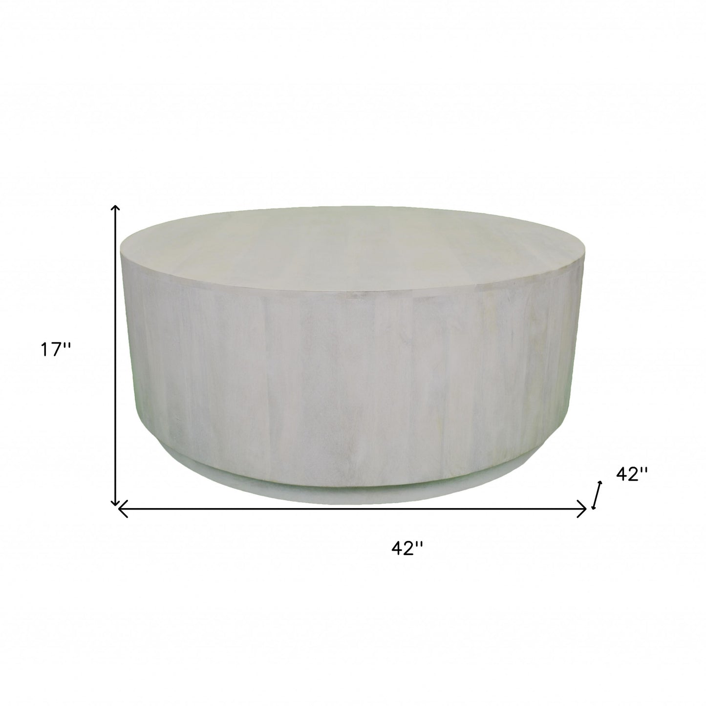 Solid Wood Round Distressed Coffee Table