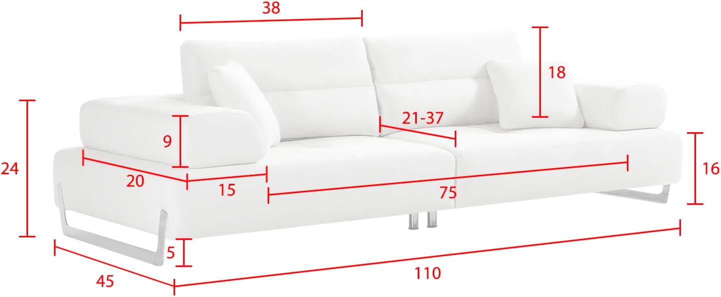 Ravenna Faux Suede Sofa with Sliding Back & Armrests