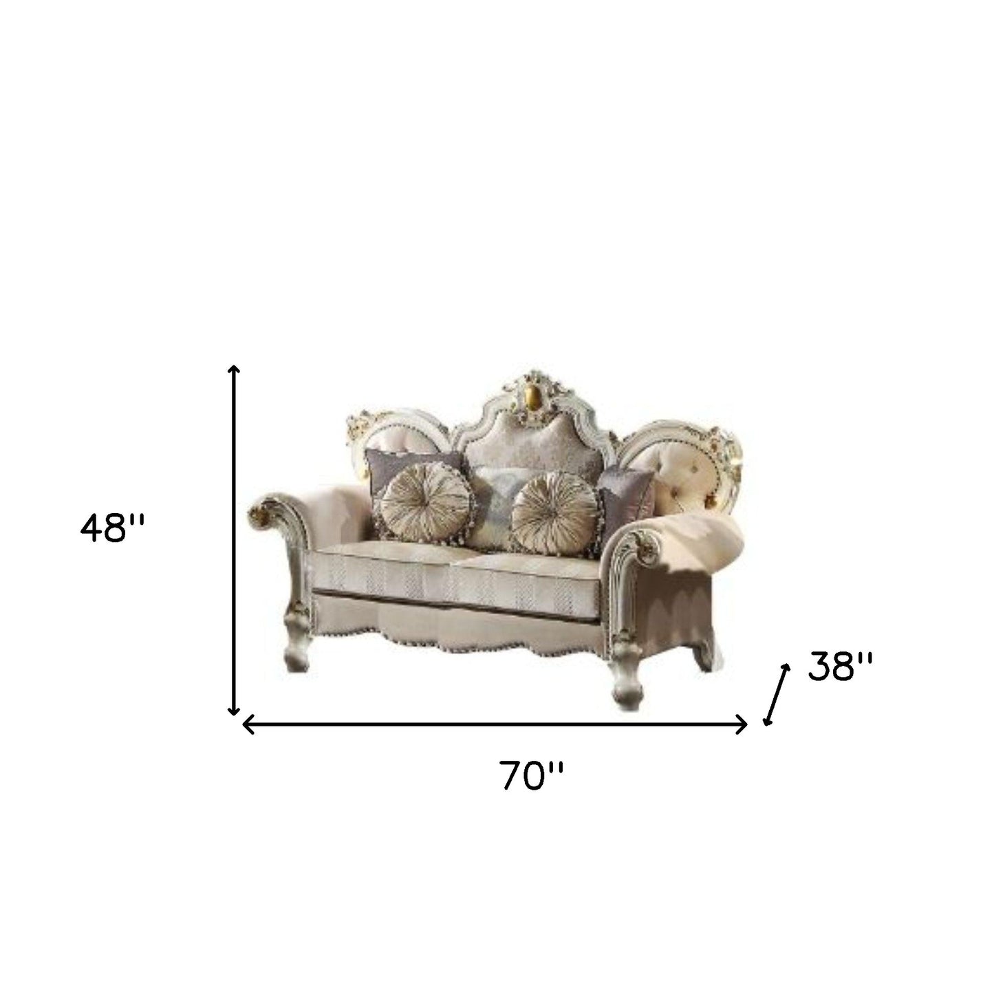Velvet Loveseat and Toss Pillows