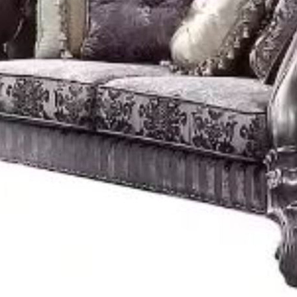 Velvet Loveseat and Toss Pillows