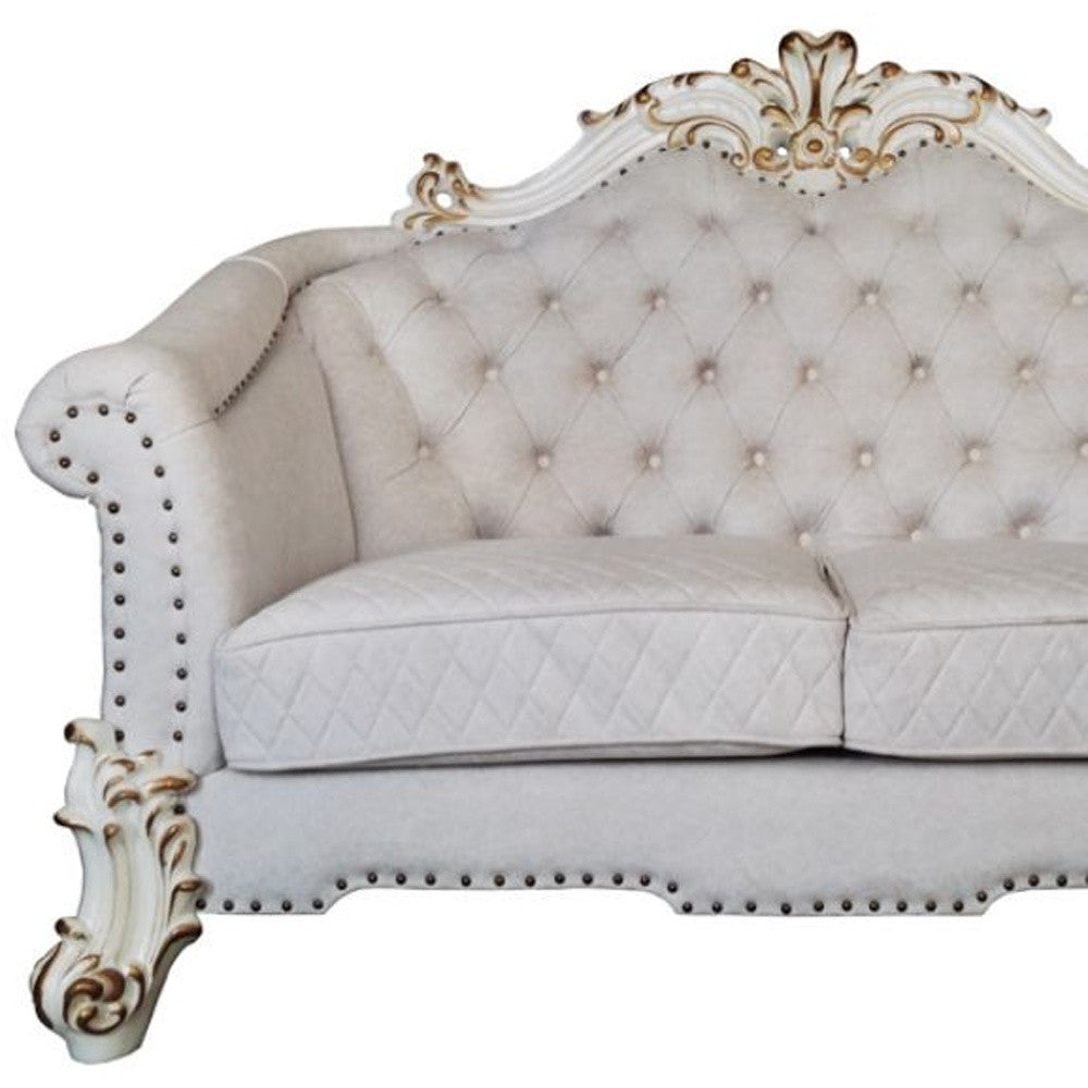 Two Tone Velvet Loveseat and Toss Pillows
