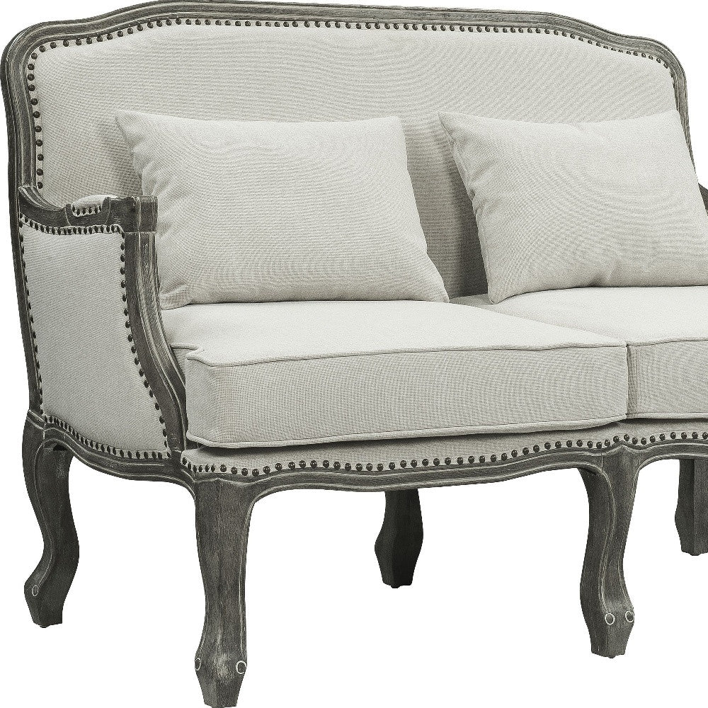 Linen Loveseat and Toss Pillows