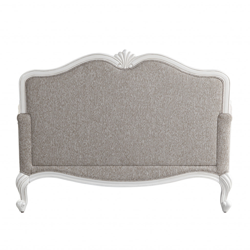 White 100% Linen Love Seat