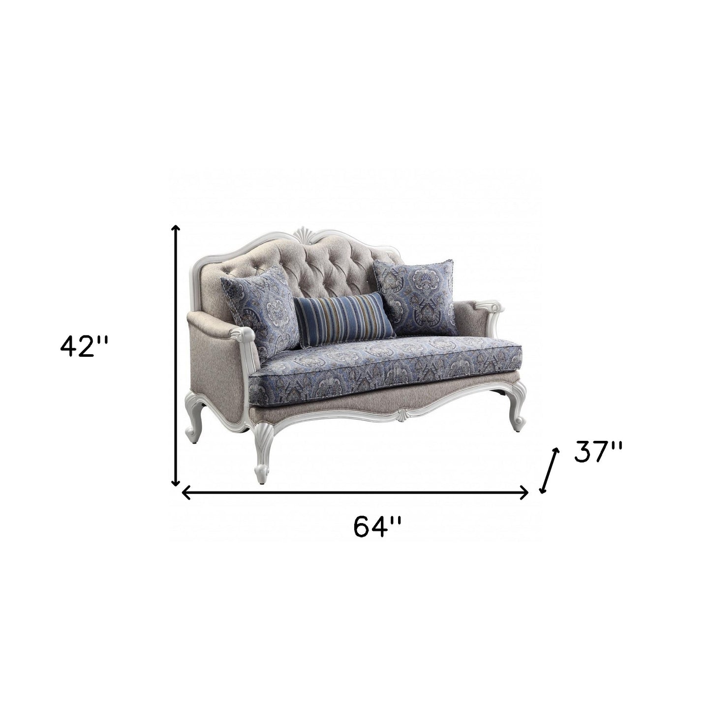 White 100% Linen Love Seat