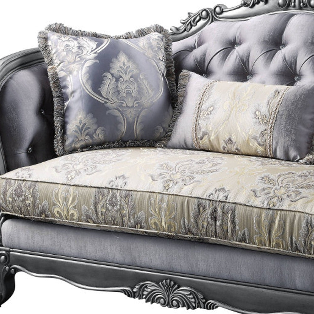 Silk Blend Loveseat and Toss Pillows