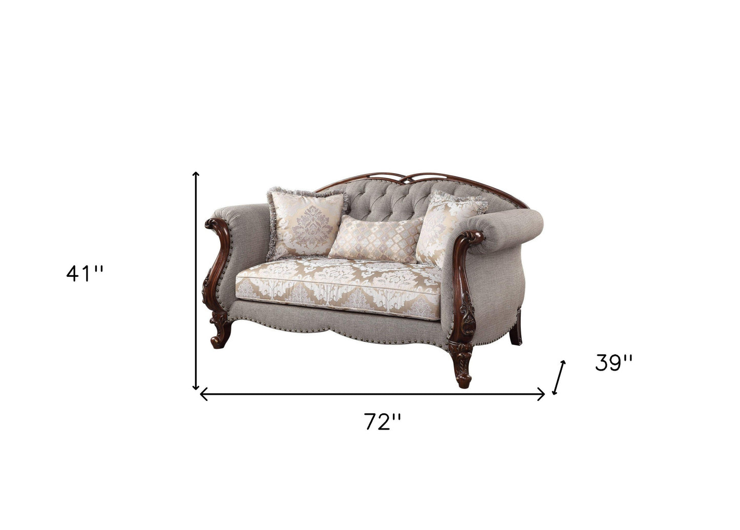 Linen Loveseat and Toss Pillows