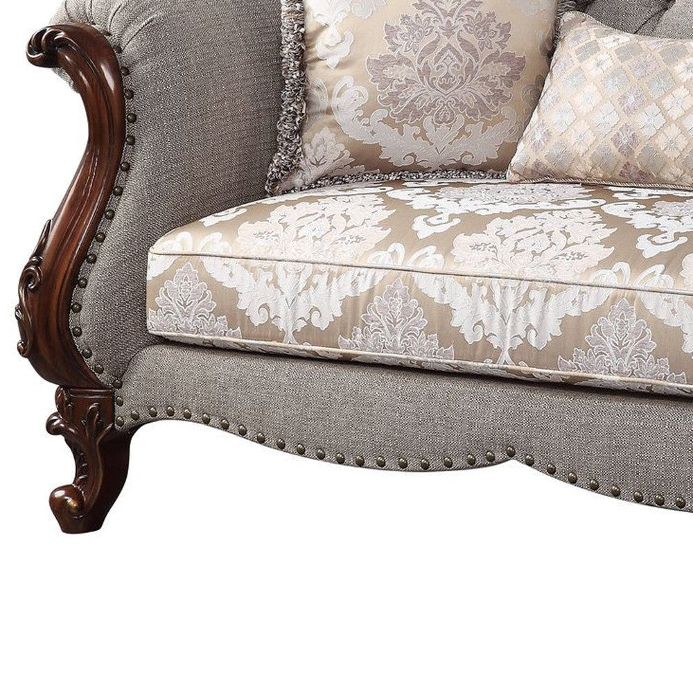 Linen Loveseat and Toss Pillows