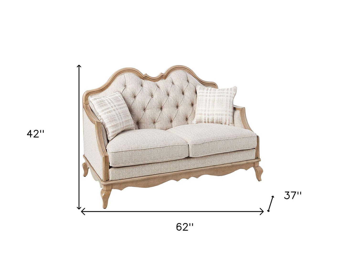 Linen Loveseat and Toss Pillows