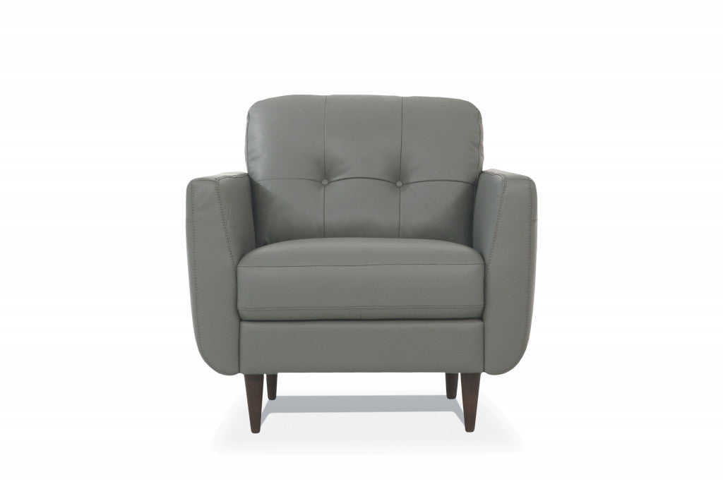 Genuine Leather Tufted Arm Chair