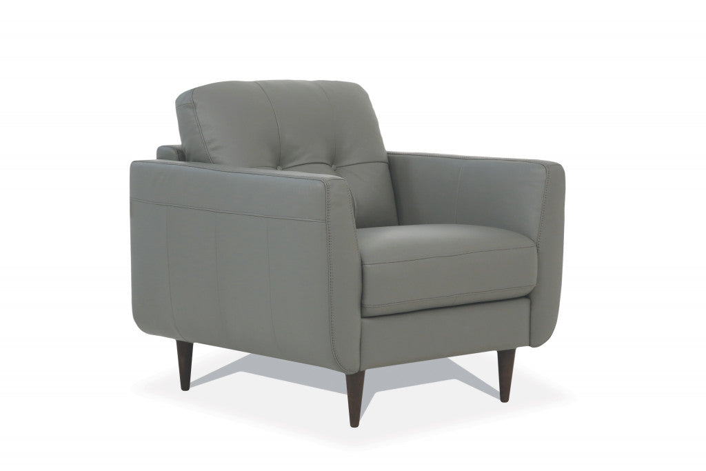 Genuine Leather Tufted Arm Chair
