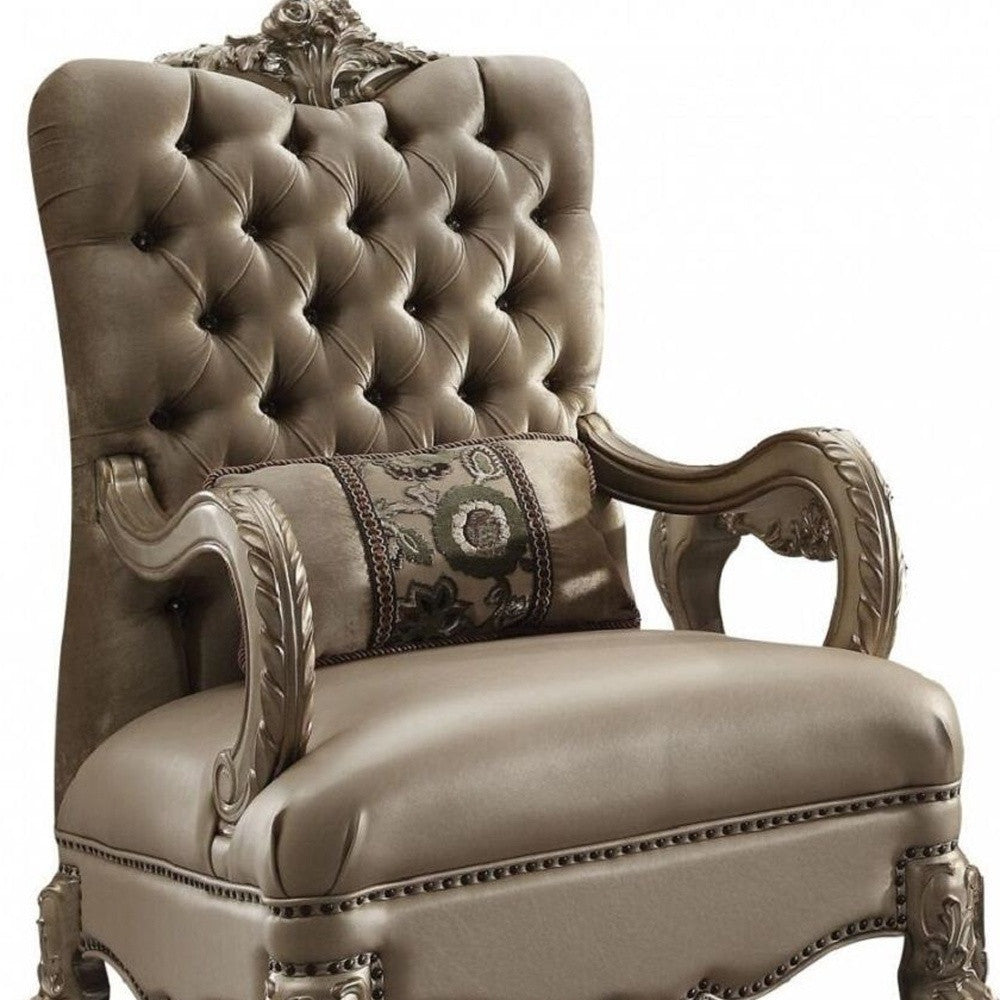 Velvet Tufted Chesterfield Chair and Toss Pillow