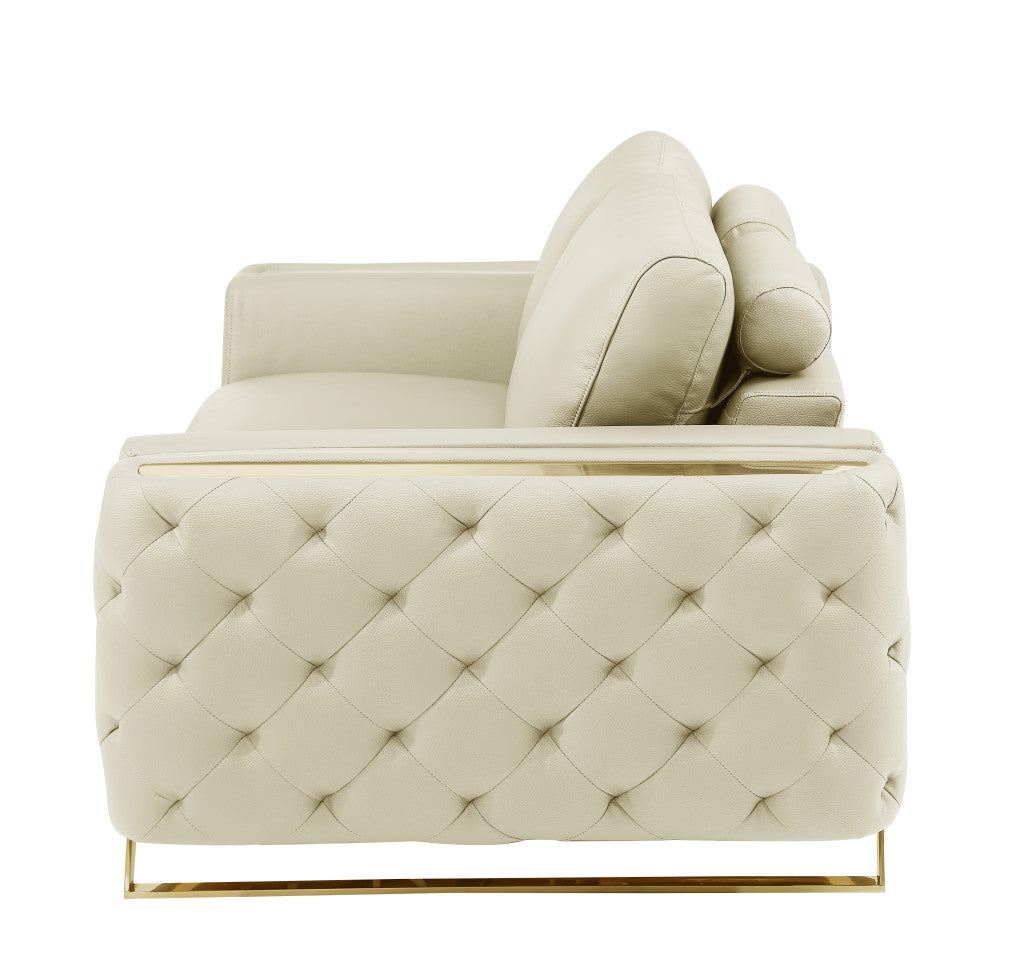 Genuine Leather Tufted Club Chair