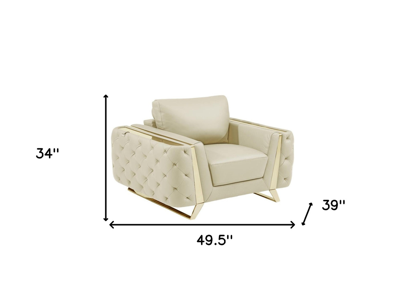 Genuine Leather Tufted Club Chair