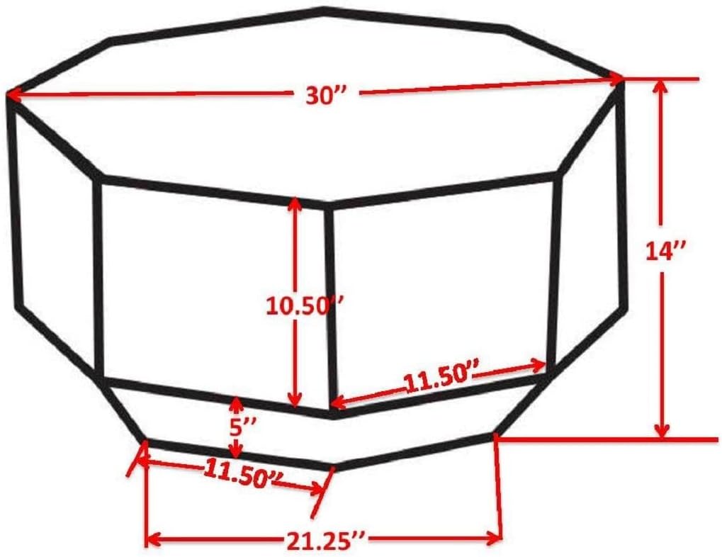 Byzantine Octagon Shape Coffee Table, Brass