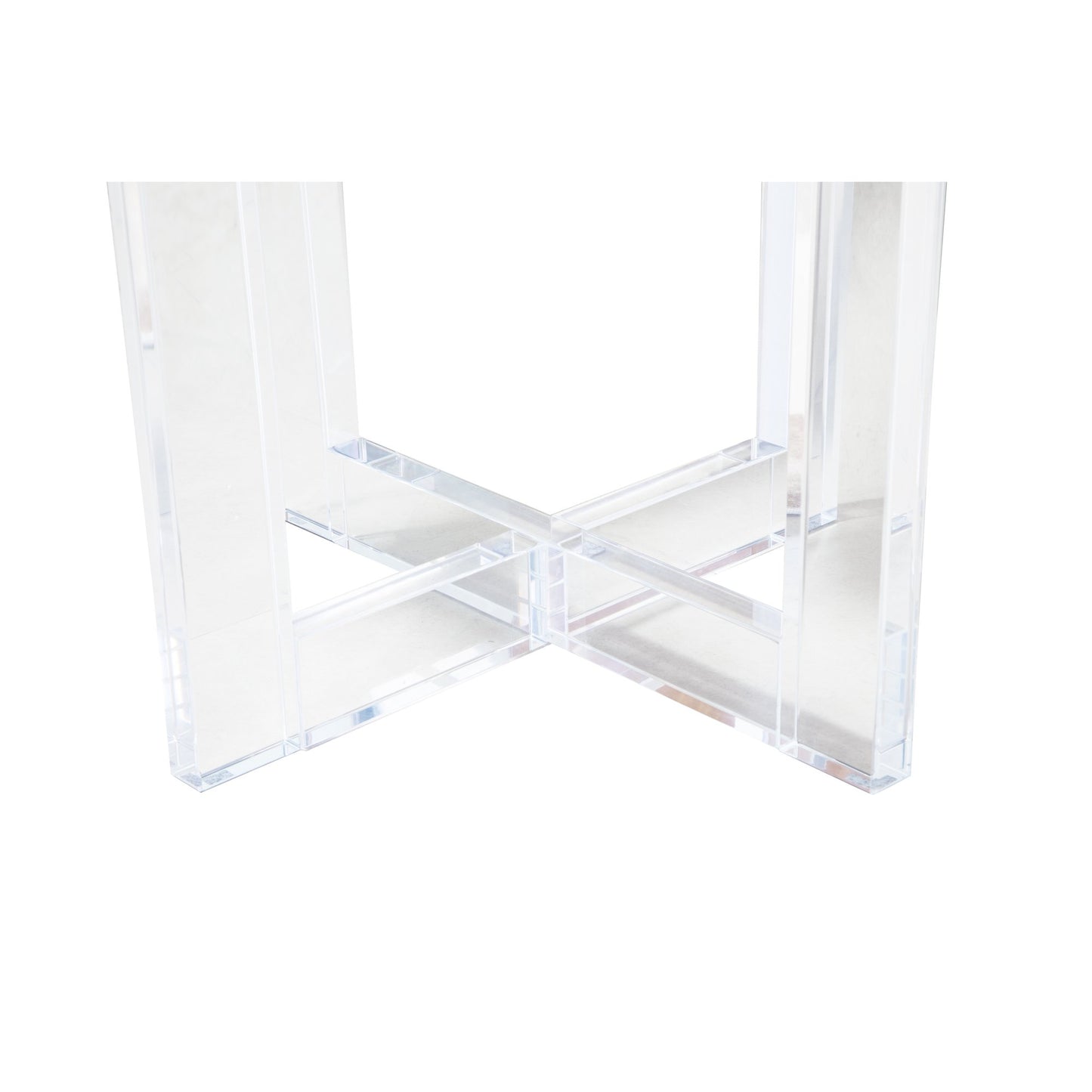 Vicenza Lucite Side Table White/Gold