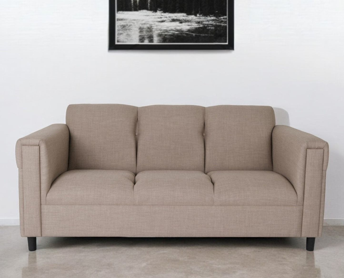 Polyester Sofa with Black Legs