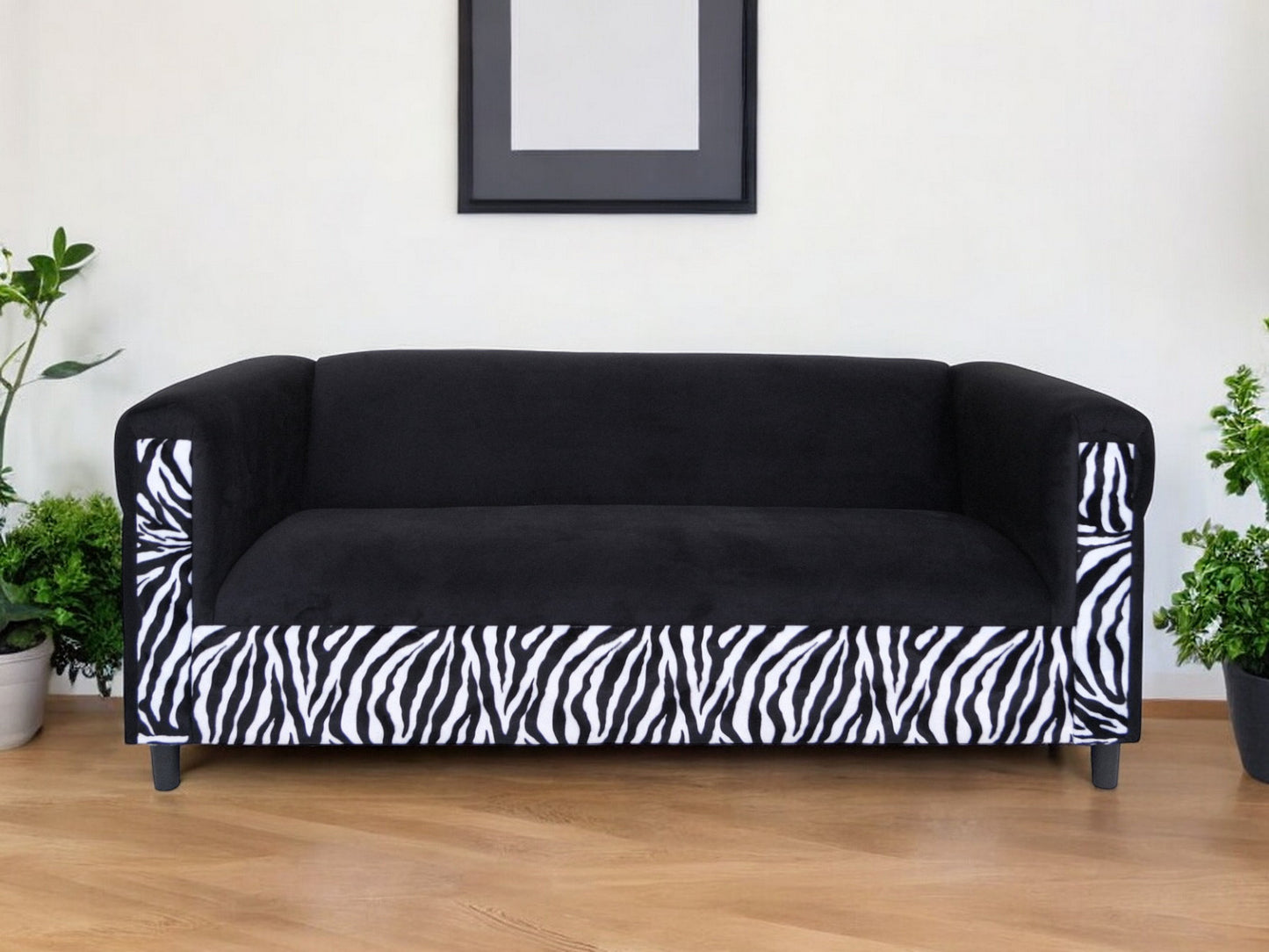 Velvet Zebra Sofa