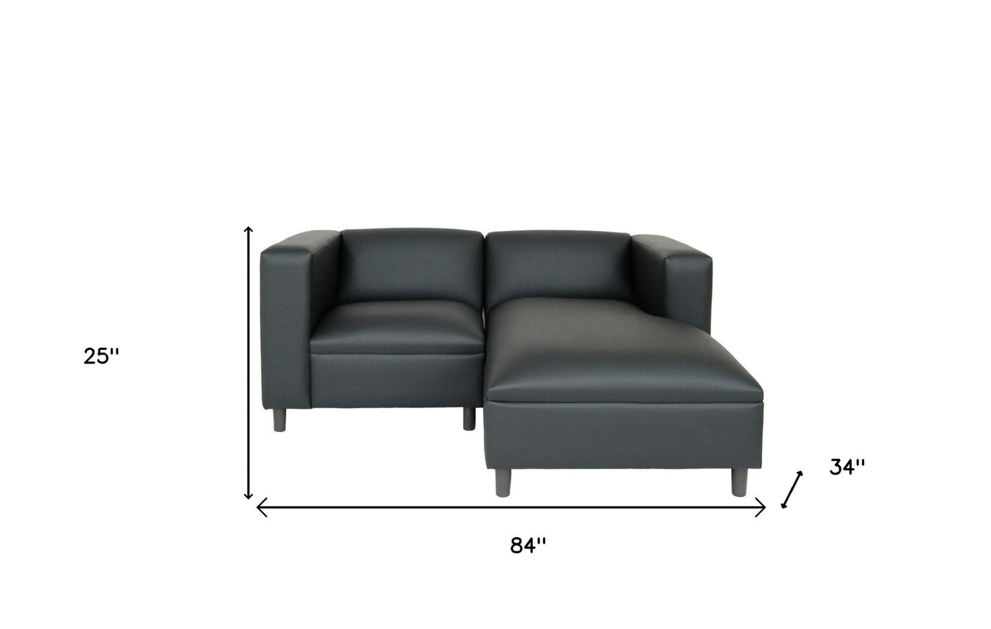 Faux Leather Sofa Chaise