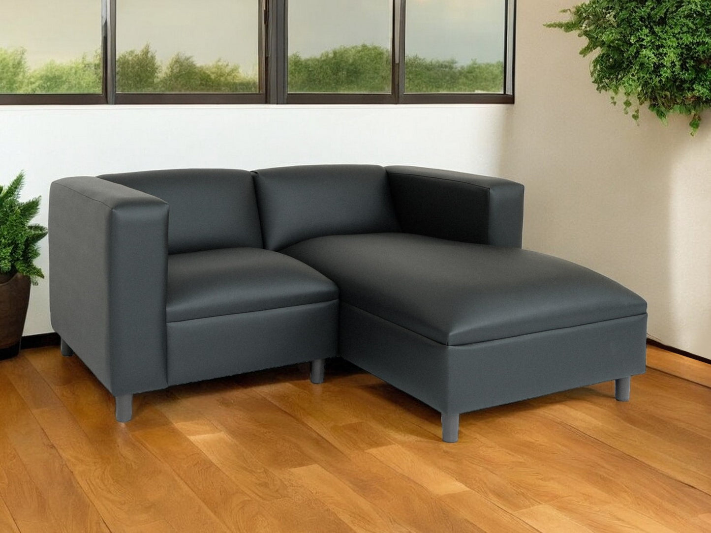 Faux Leather Sofa Chaise