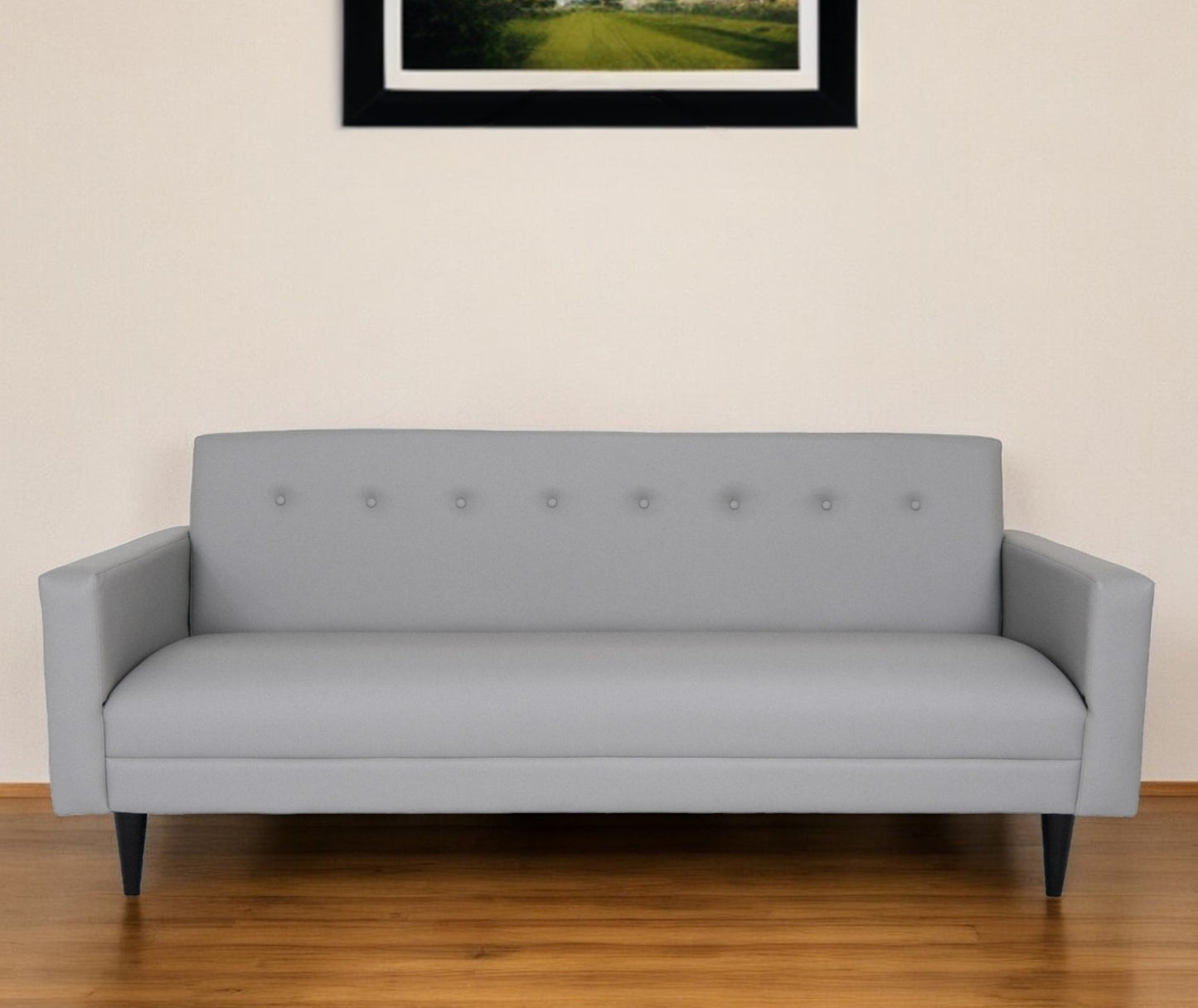 Faux Leather Sofa with Black Legs