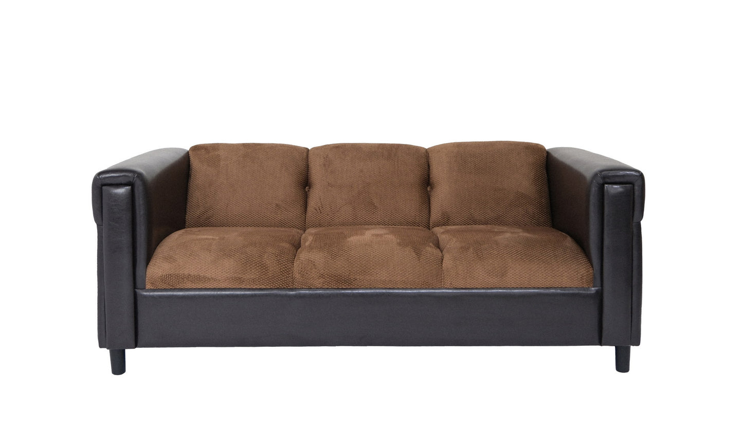 Chenille Sofa with Black Legs