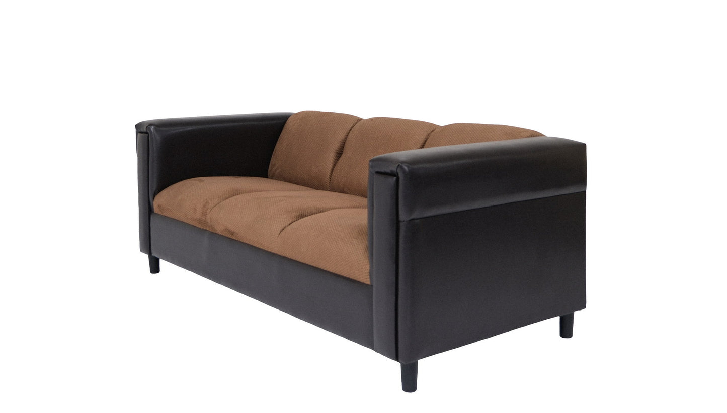 Chenille Sofa with Black Legs