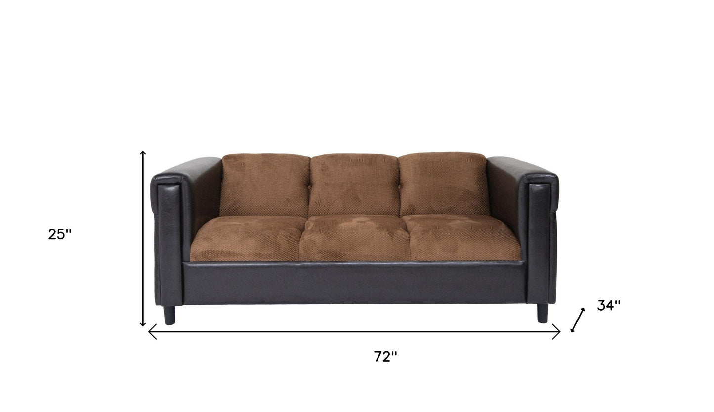 Chenille Sofa with Black Legs