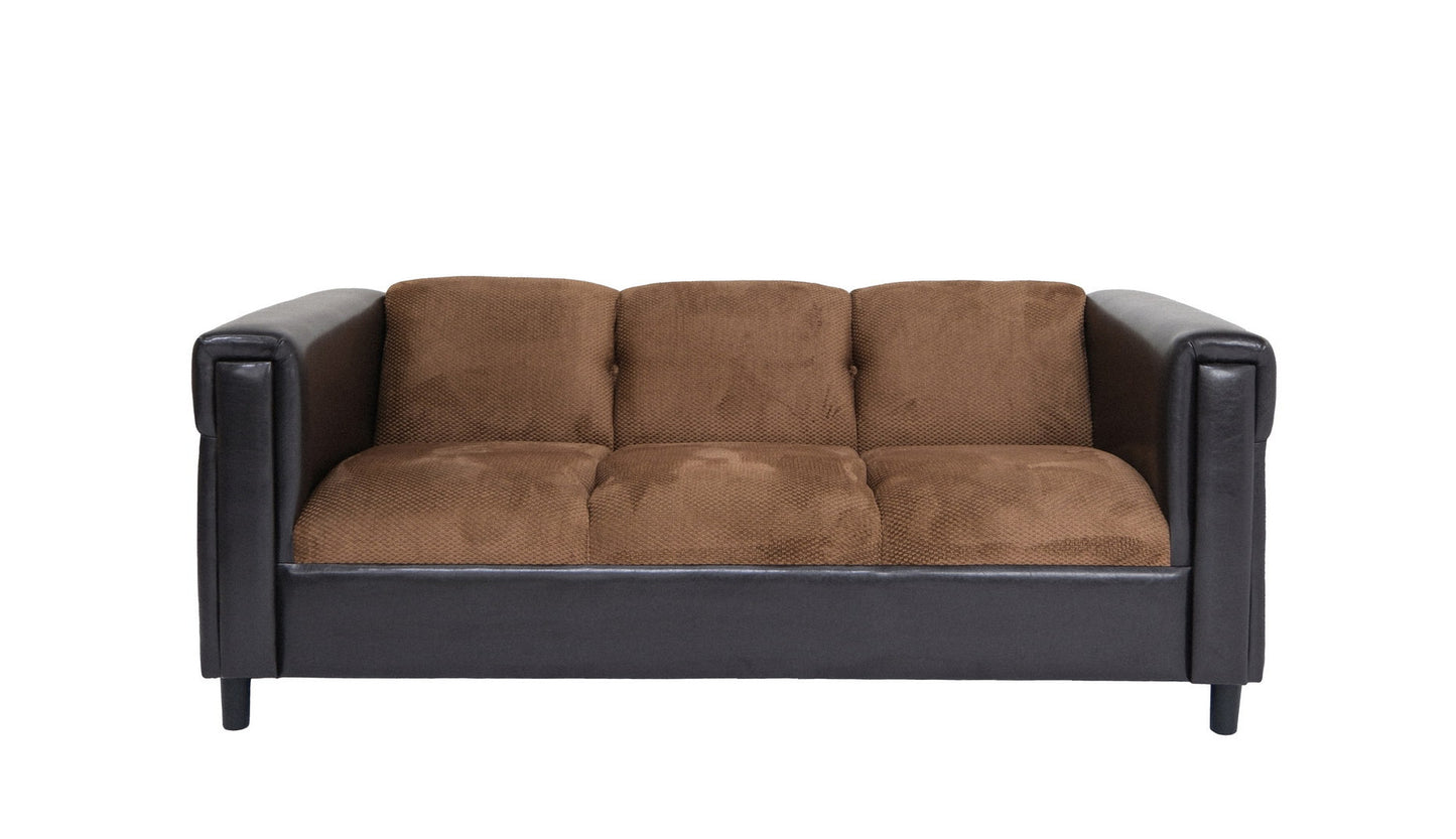 Chenille Sofa with Black Legs