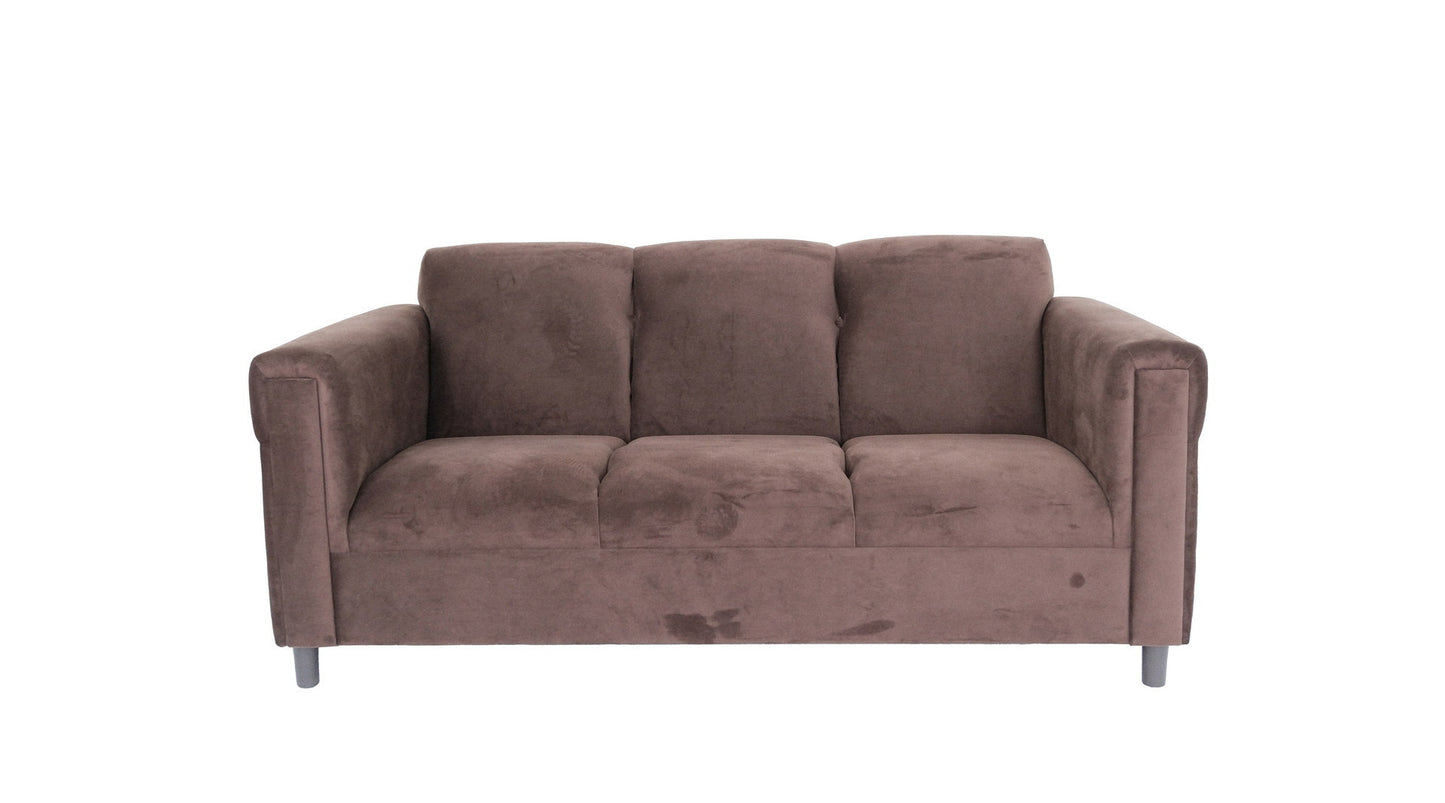Suede Sofa with Black Legs