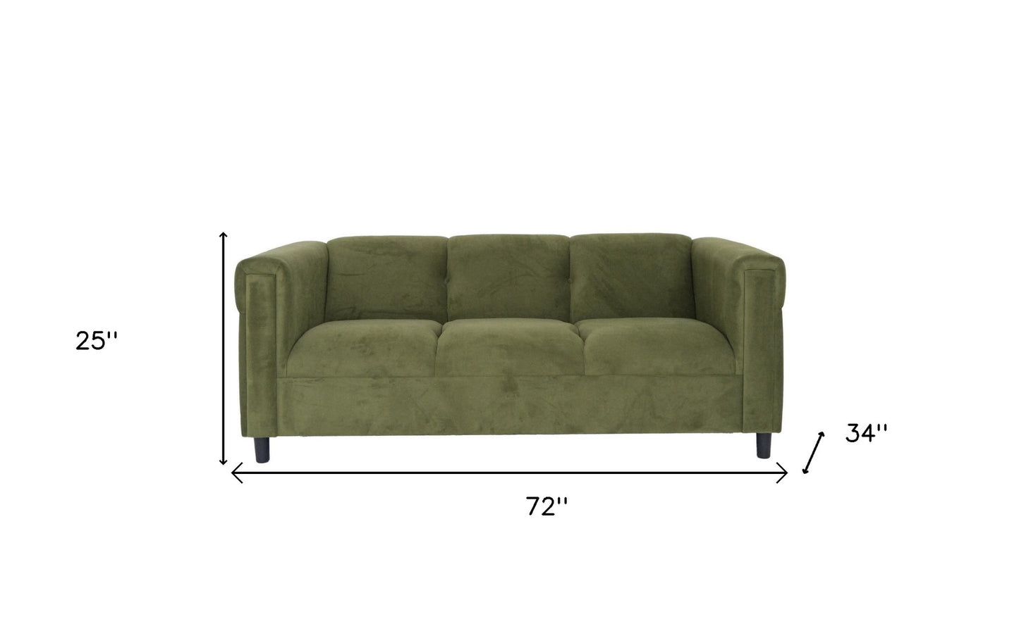 Suede Sofa with Black Legs