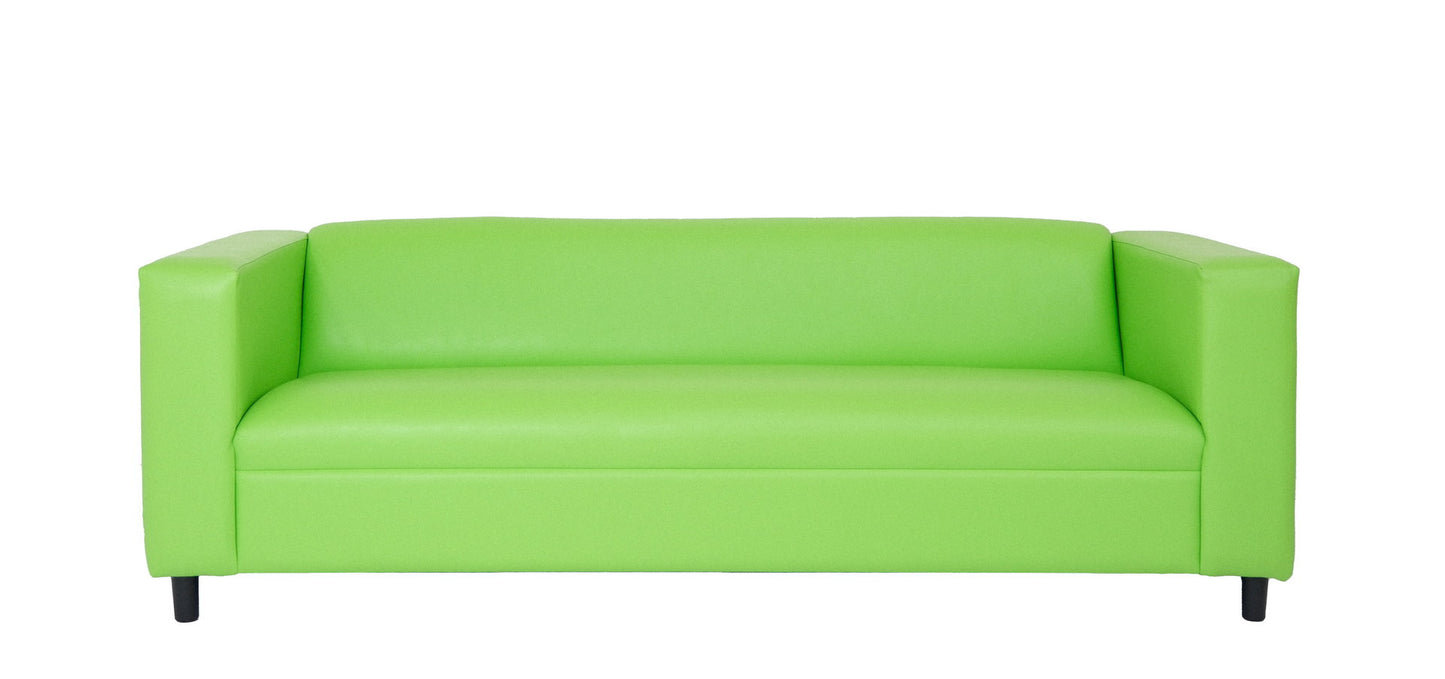 Faux Leather Sofa with Black Legs