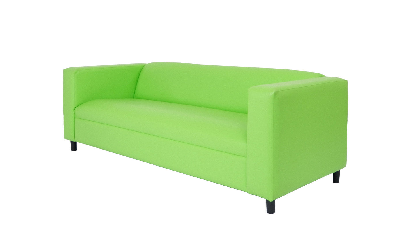 Faux Leather Sofa with Black Legs