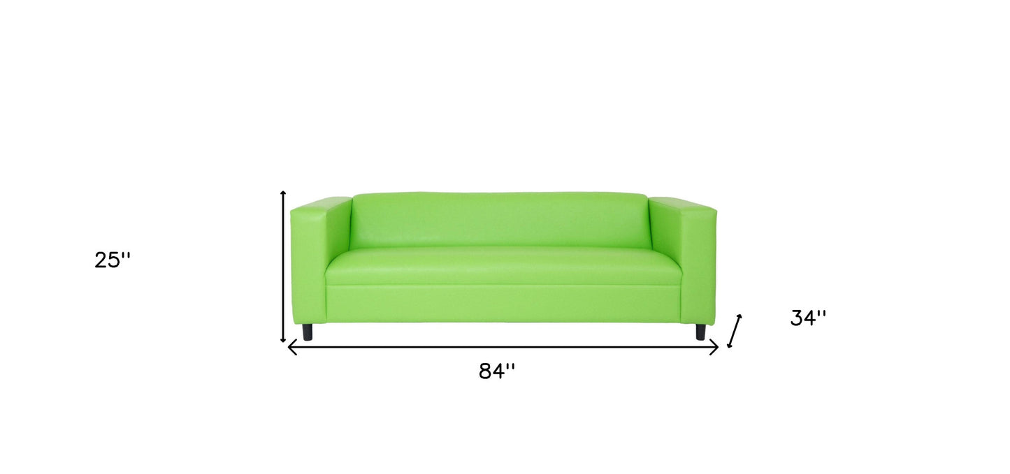 Faux Leather Sofa with Black Legs
