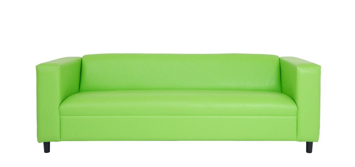 Faux Leather Sofa with Black Legs