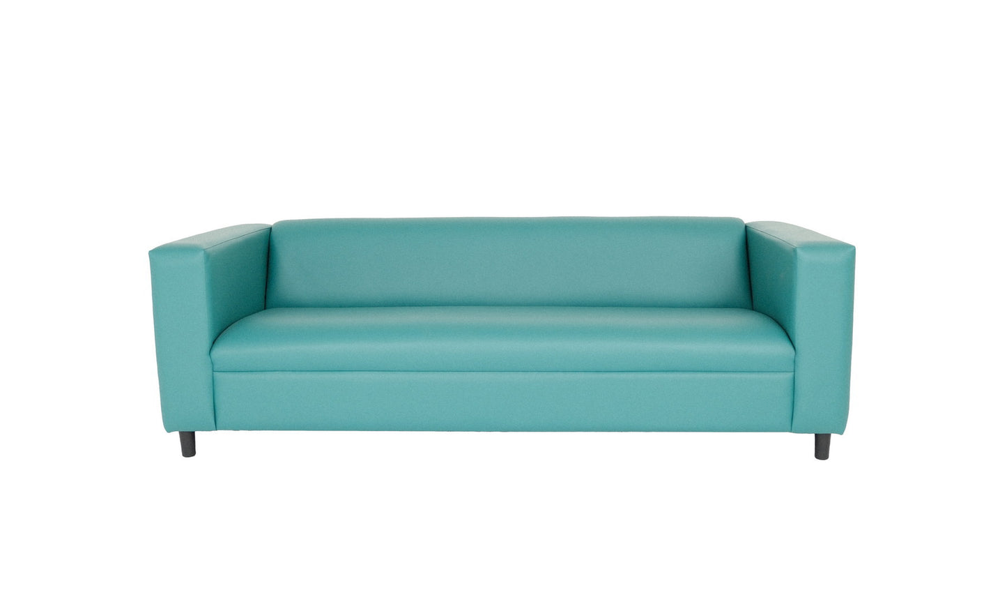 Faux Leather Sofa with Black Legs