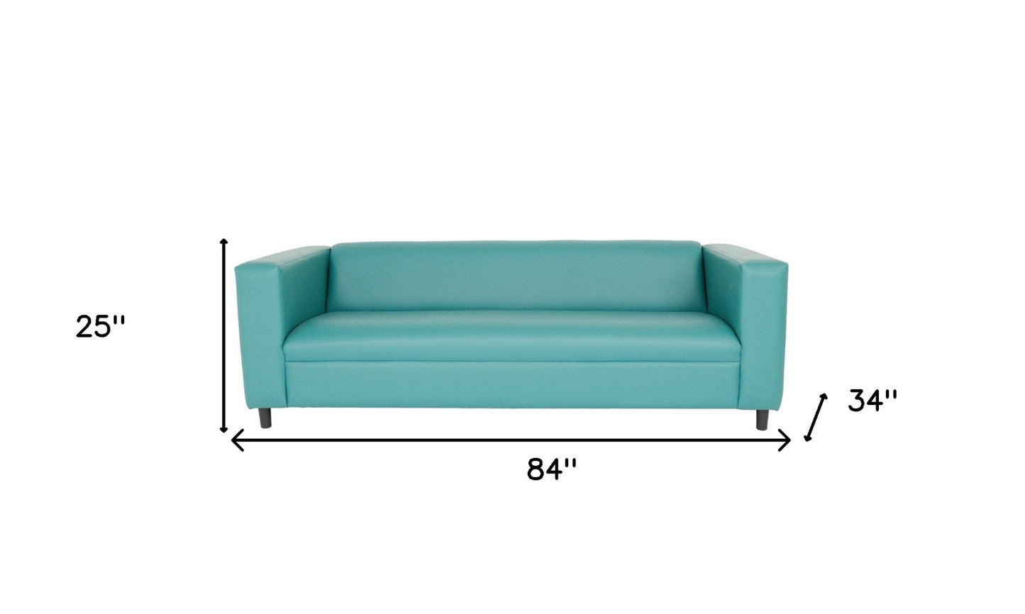 Faux Leather Sofa with Black Legs
