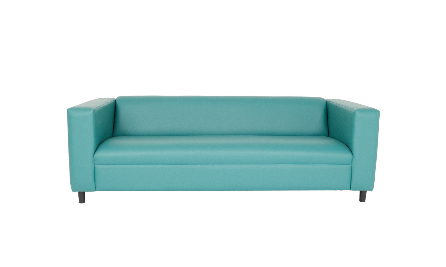 Faux Leather Sofa with Black Legs