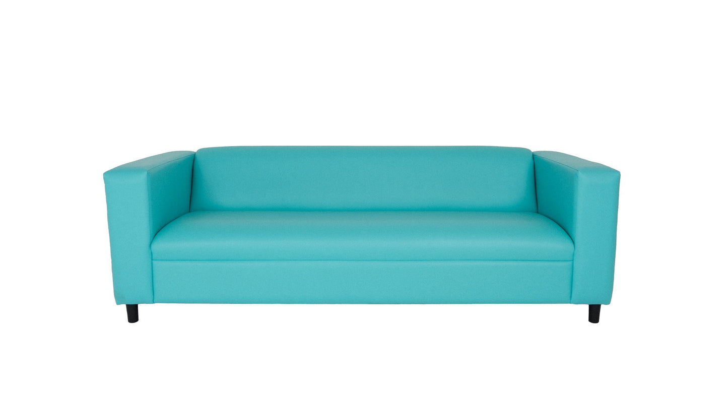 Faux Leather Sofa with Black Legs