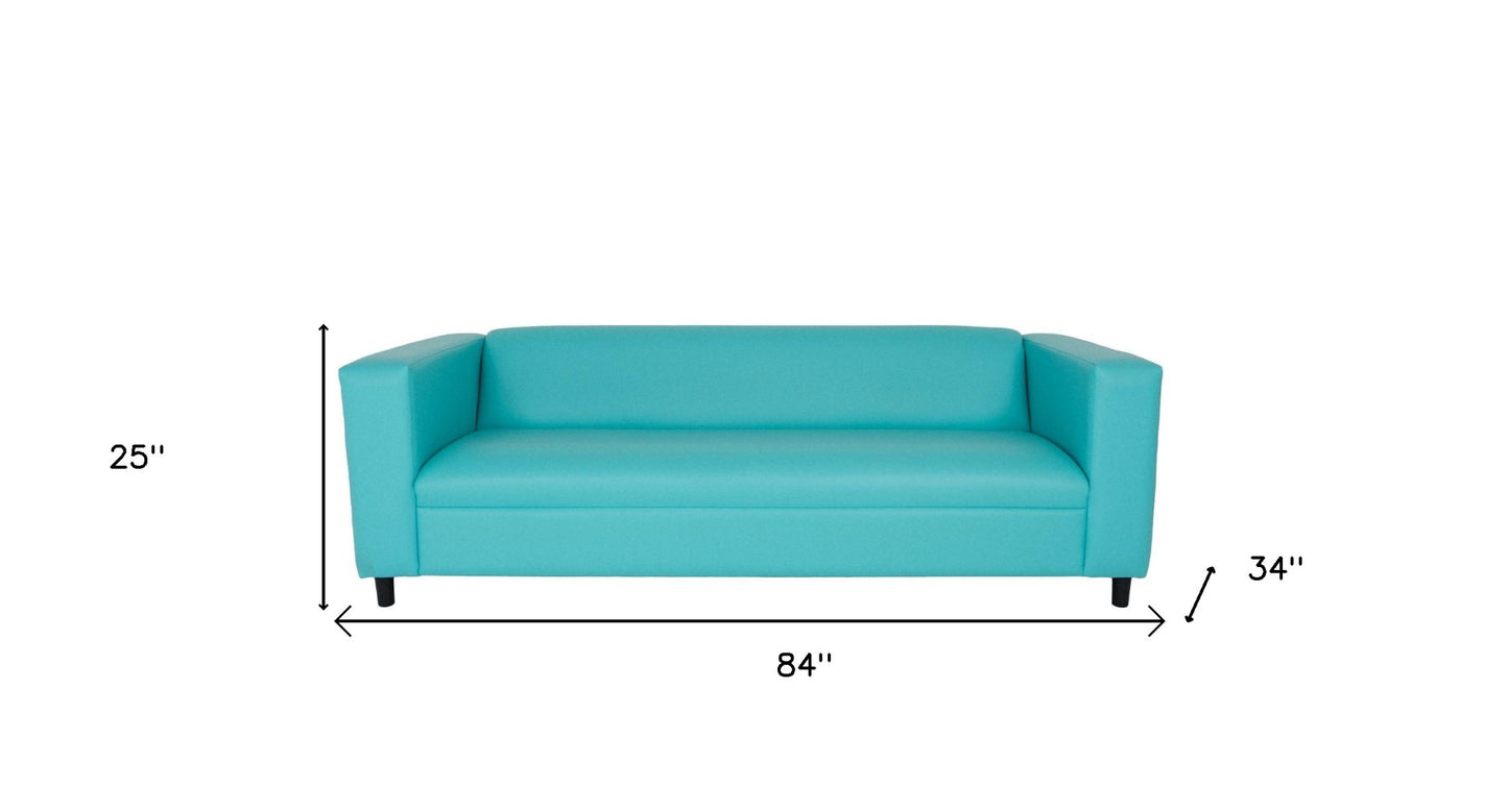 Faux Leather Sofa with Black Legs