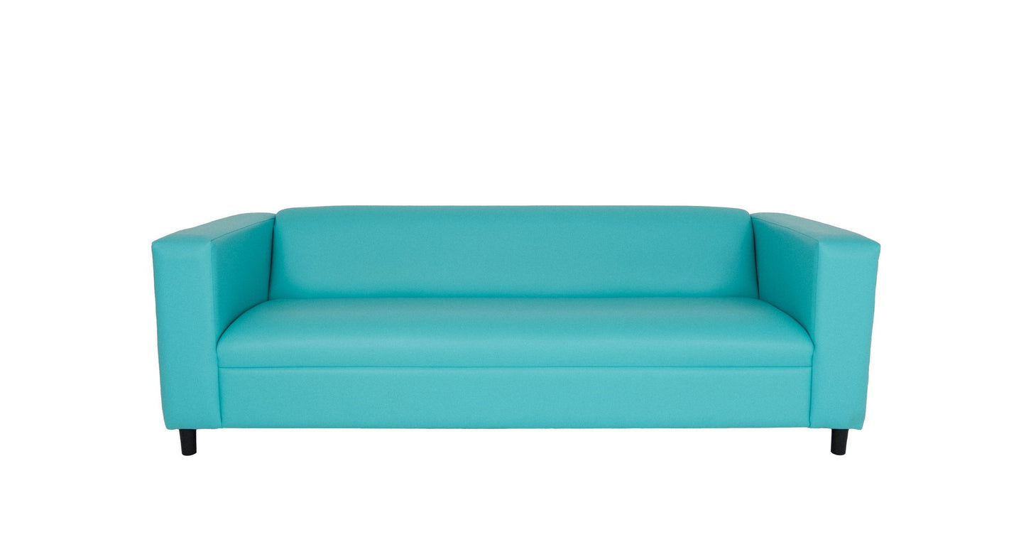 Faux Leather Sofa with Black Legs