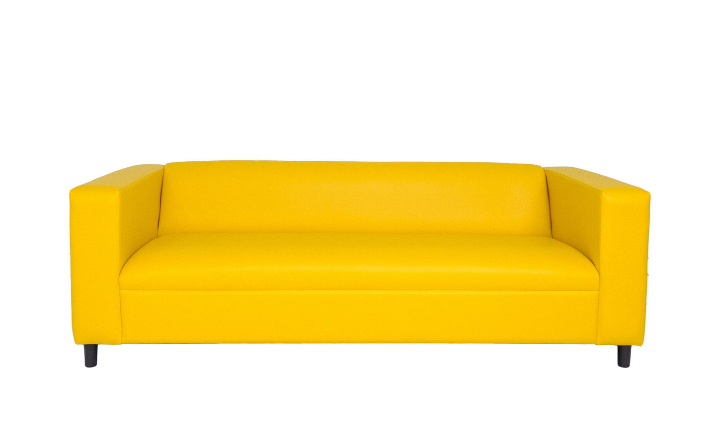 Faux Leather Sofa with Black Legs