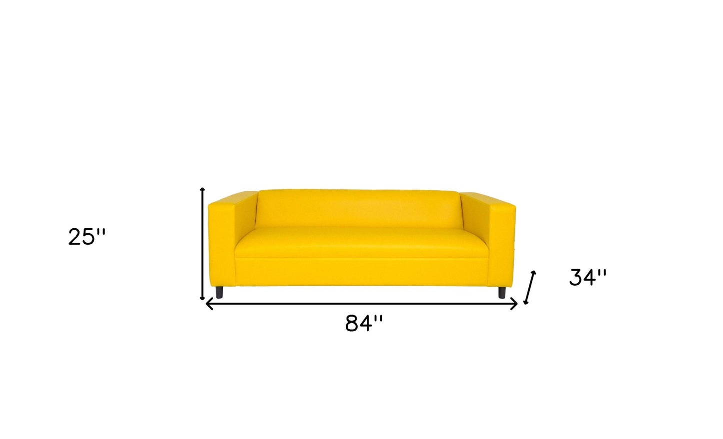 Faux Leather Sofa with Black Legs