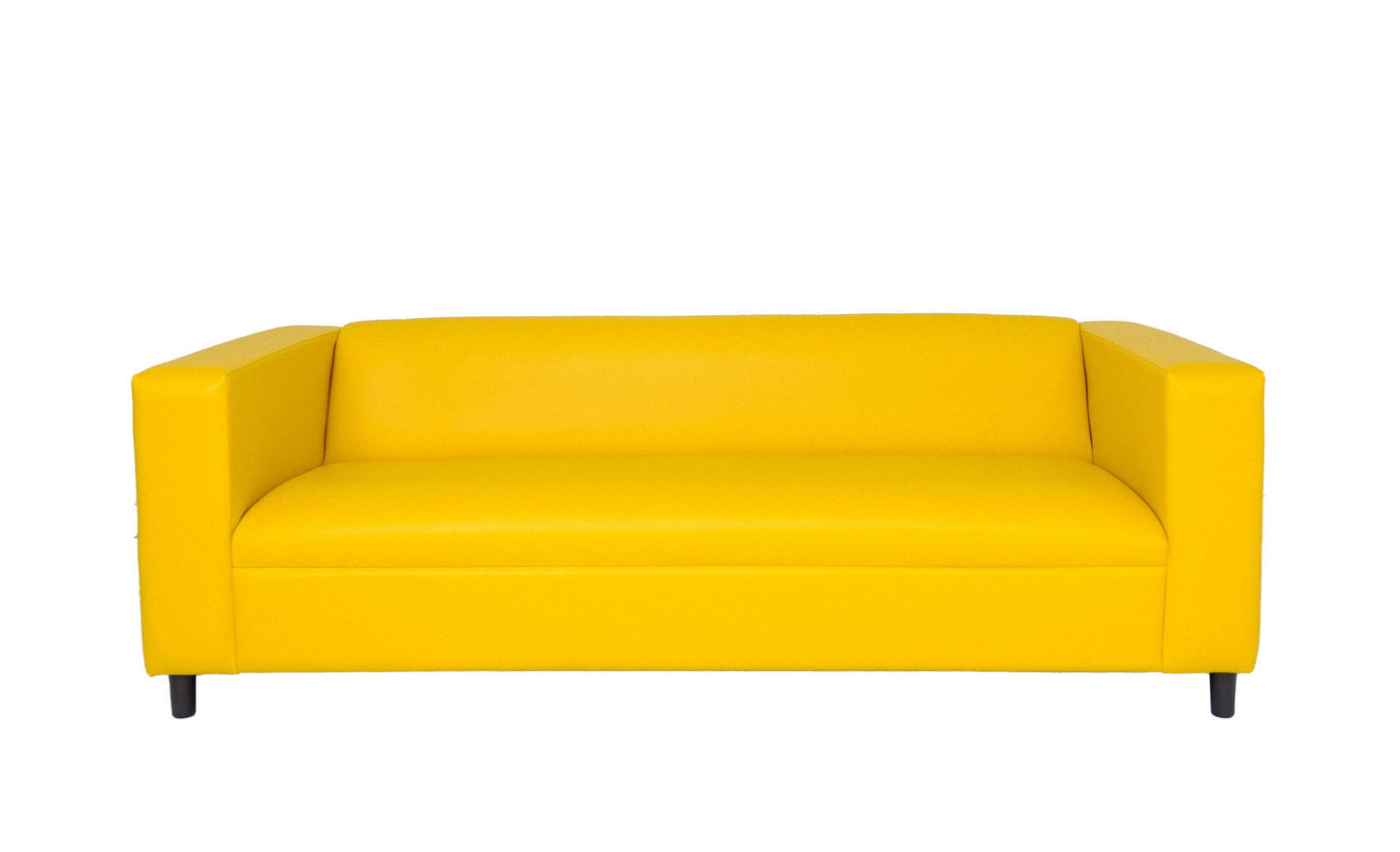 Faux Leather Sofa with Black Legs
