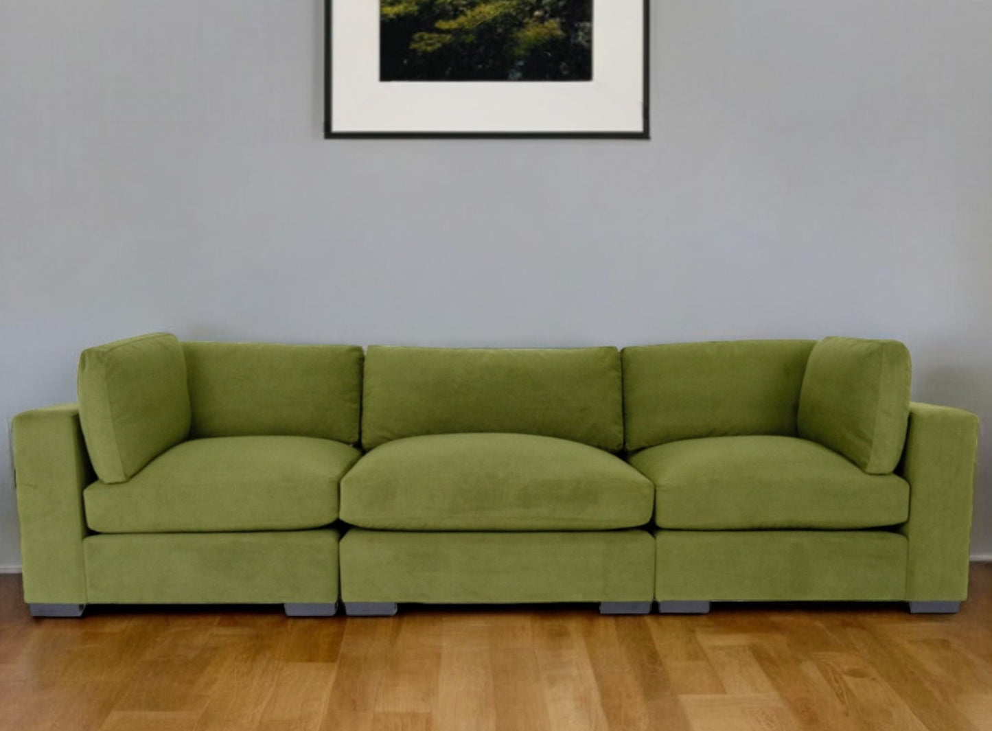 Polyester Sofa with Black Legs