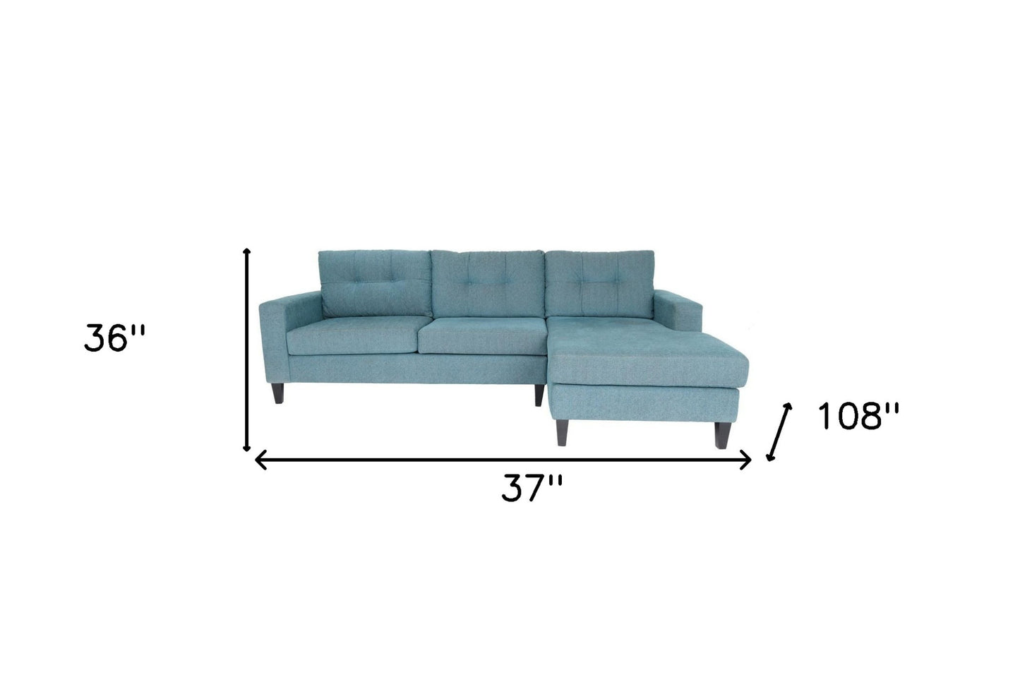 Polyester Blend L Shaped Two Piece Sofa and Chaise Sectional