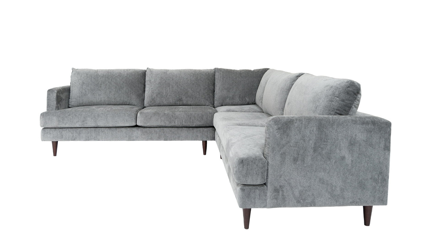 Velvet L Shaped Three Piece Sectional