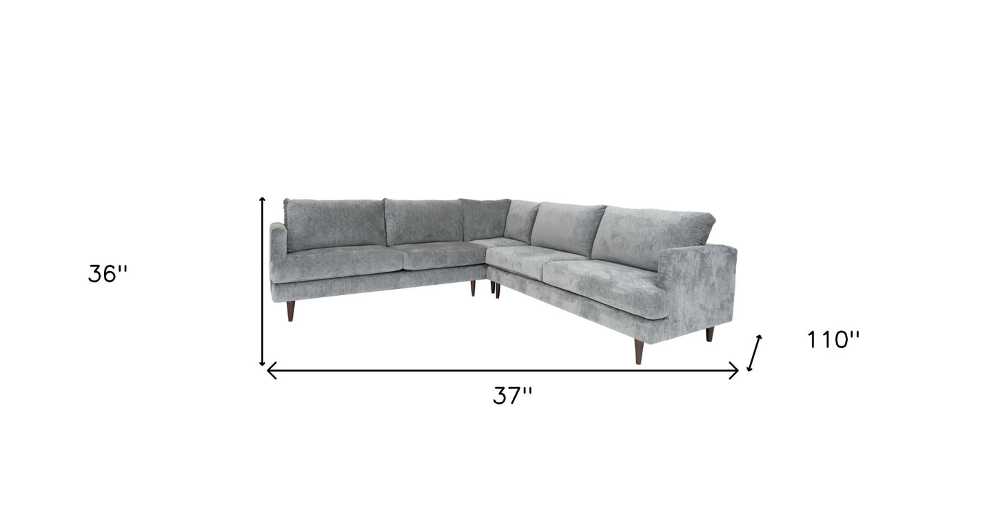 Velvet L Shaped Three Piece Sectional